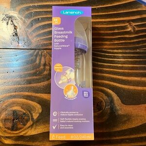 8oz Lansinoh Glass Breastmilk Feeding Bottle
